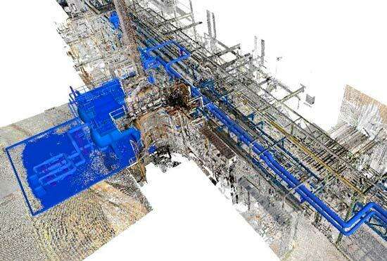 Listed below are some 3D laser scanner applications integrated by CADE in this type of projects: • Updating As-built engineering documentation • Data gathering and engineering assessment to carry out modifications or extensions in plant • Integration of the engineering design into the real model by means of a point cloud • Identification of deviations during building implementation regarding engineering design documentation • Control and supervision of progress of construction (allowing to establish temporal execution deviations) • Control and identification of foundation settlements of equipment and tanks • Design of sequences and maneuvers of construction and assembly works
