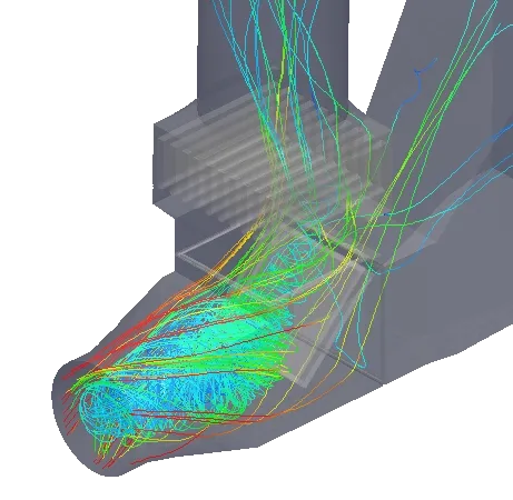 Simulación FEM/CFD 4 Streamlines bypass 45deg 50