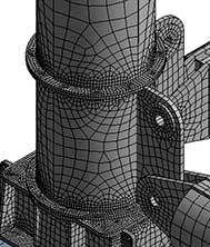 CAD CAE detail model of joints STS Cranes Structural Engineering ingenieria estructural